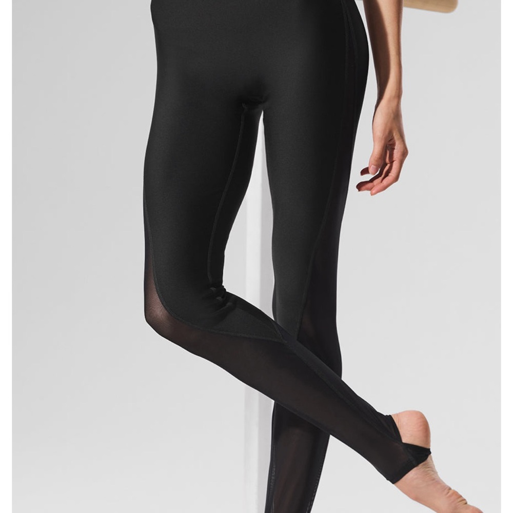 NWT ALO Airlift Mesh High Waist Darling Stirrup Legging black size XXS - Picture 5 of 12
